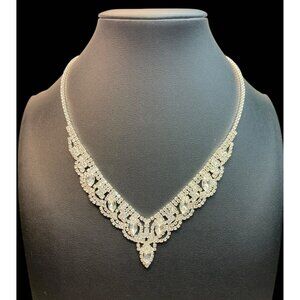 Elegant Claire’s Rhinestone Statement Necklace -293